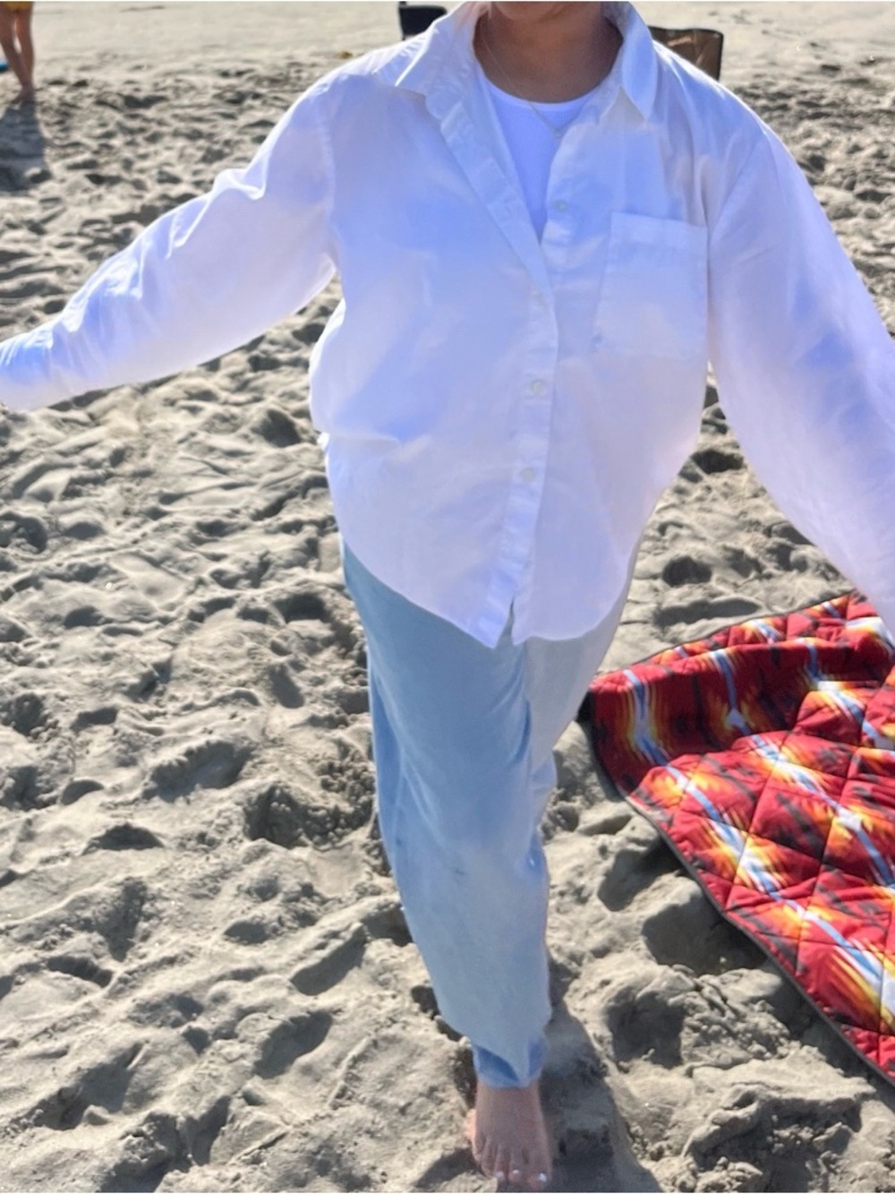 H&M Cream Button-Up Shirt